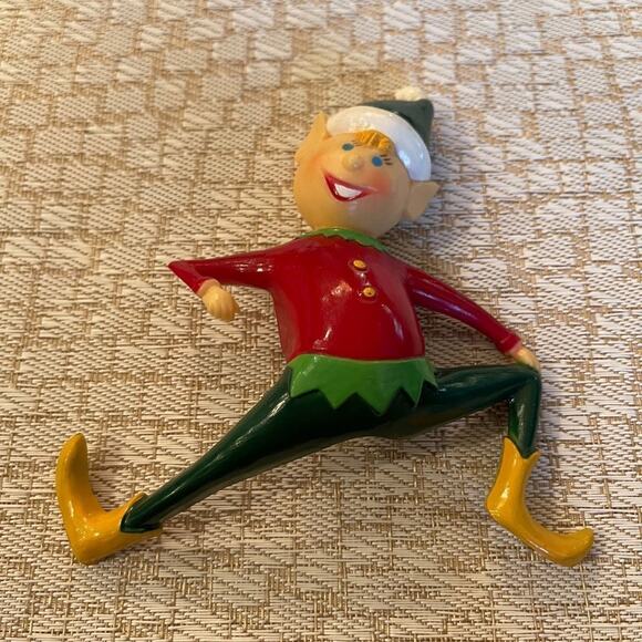 Vintage sitting shelf pixie elf resin 1981 Christmas - Picture 2 of 11